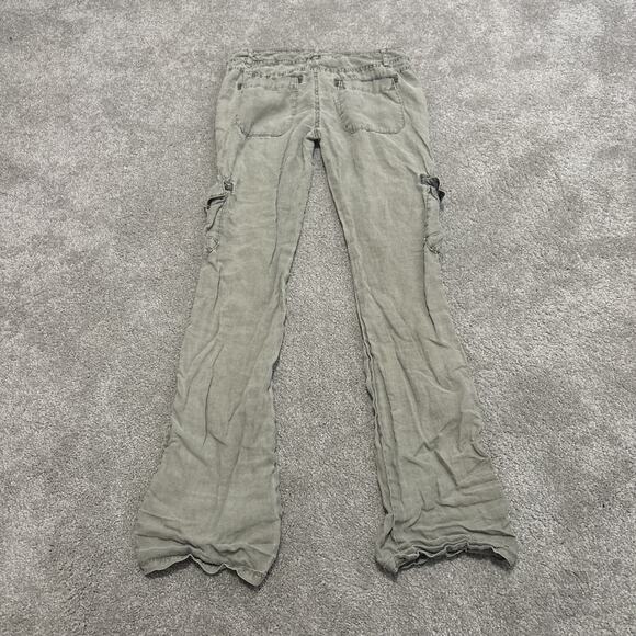 Michael Stars Green 100% Linen Cargo Style Pants Size Small - Picture 4 of 6